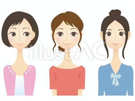 女の子 タイプ 別 イラスト|タイプ別 女子 3人イラスト .